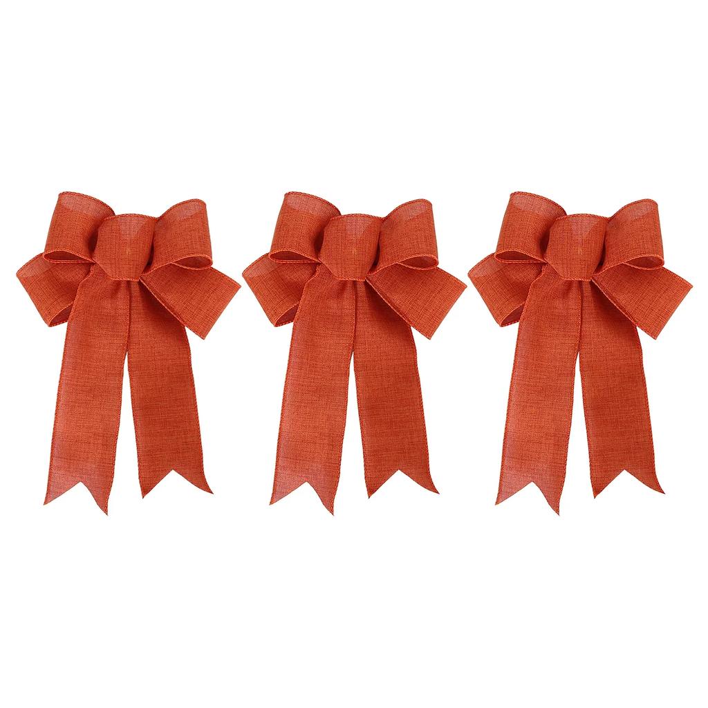 3Pcs Portable Xmas Bow-knot Interior Decoration Bow Christmas Bows Holiday Decorative Lightweight Party Accessories
