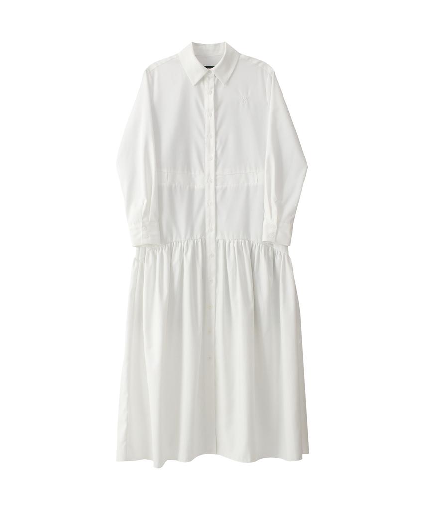 SALON DE YOHN Flare Long Shirt Dress_ White