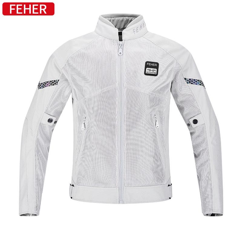 FEHER Summer Mesh Motorcycle Jacket: Breathable, Anti-Fall Riding Suit for Men and Women