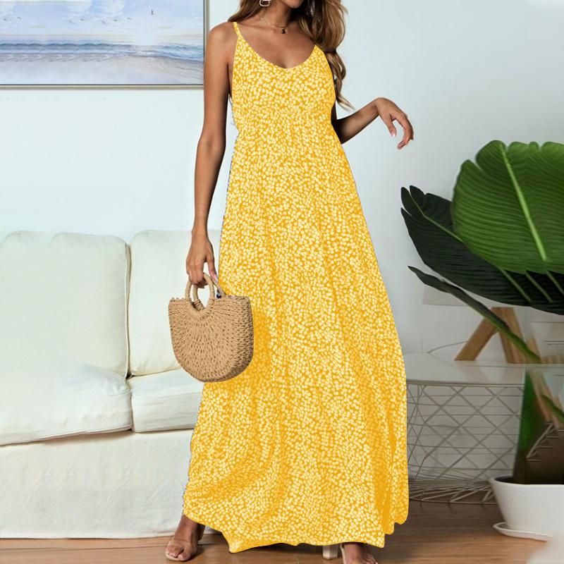 Summer Dresses Mustard Yellow Floral Maxi Dress Yellow Floral Maxi