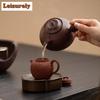 Brown Red Old Rock Mud Tea Warmer Holder Candle Heater Stove Household Kettle Stand Baked Milk Jar Carbon Furnace Cha Decoration