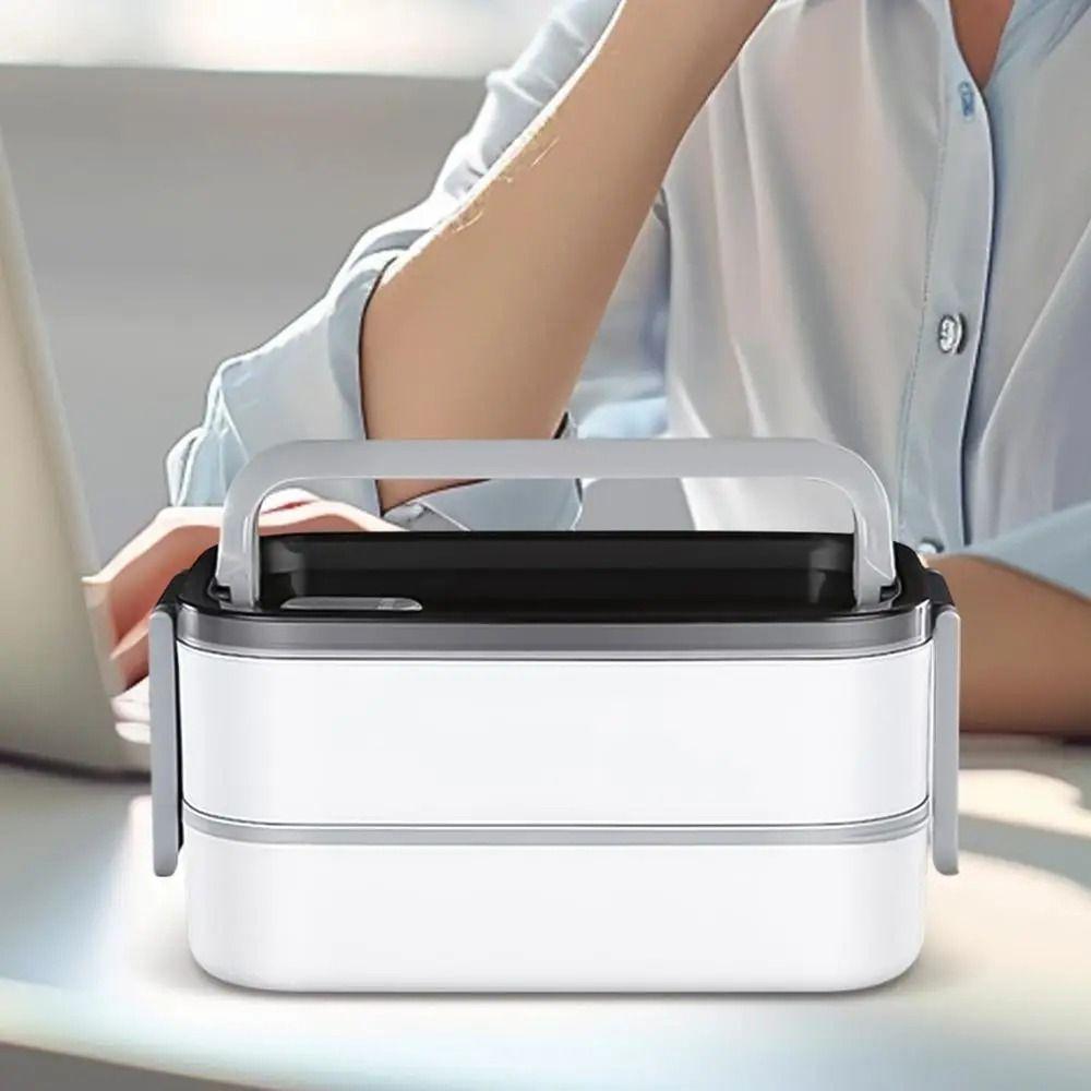 Double Layer Portable Lunch Box Leak-proof Food Storage Crisper Divides Food Container  Camping