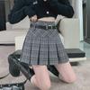 Korean Plaid Woolen Pleated Skirt: Autumn/Winter High-Waist College Style