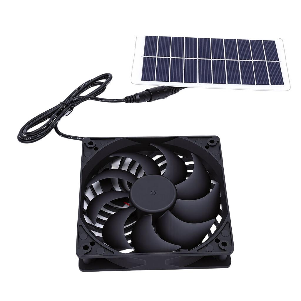 Solar Exhaust Fan with Solar Panel Heat Dissipation Ventilation Fan Set for Chicken Coop Greenhouse Shed Pet House