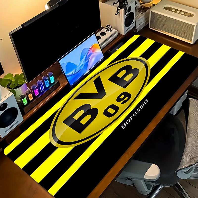 Poduszka z nadrukiem Borussia Dortmund Antypoślizgowa Mata pod mysz do laptopa/tabletu XXL Mata do gry na mini PC Z blokowaną krawędzią
