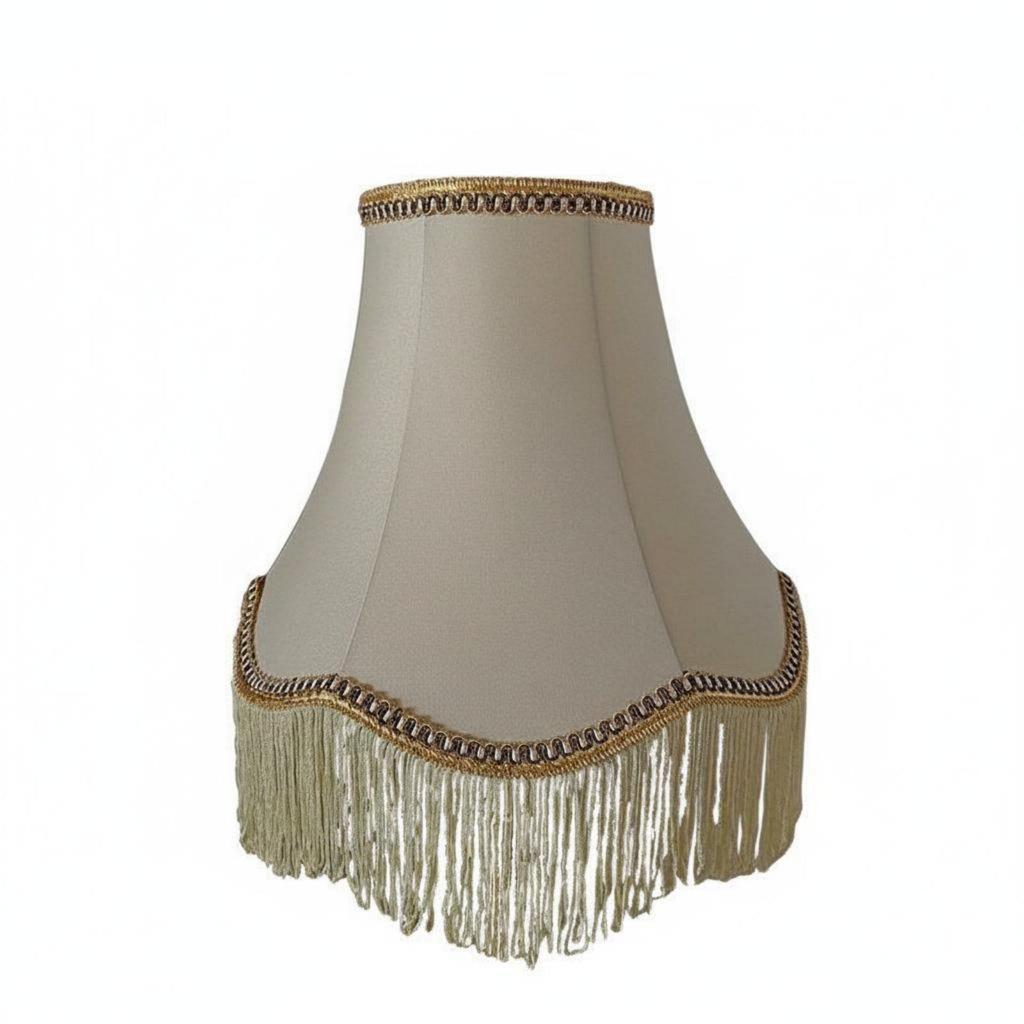 Vintage Dome Lampshade with Fabric and Tassel Detail Table Lamp Cover for Home Lighting Decor