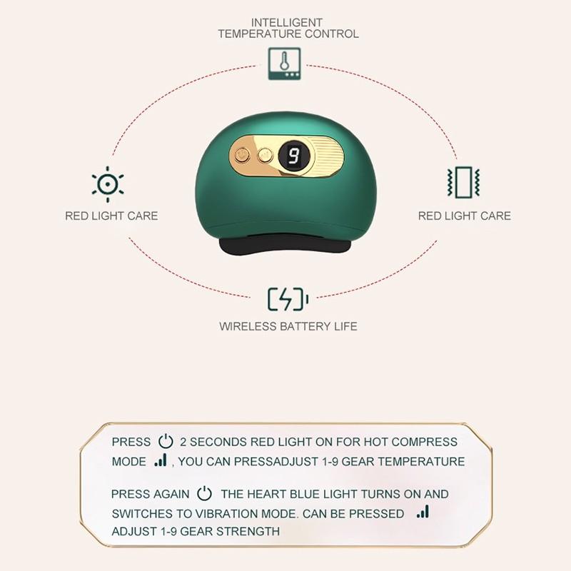 Small Portable Physiotherapy Massager Smart Electric Guasha Boards Relieve Fatigue Scraping Heat Therapy Tool