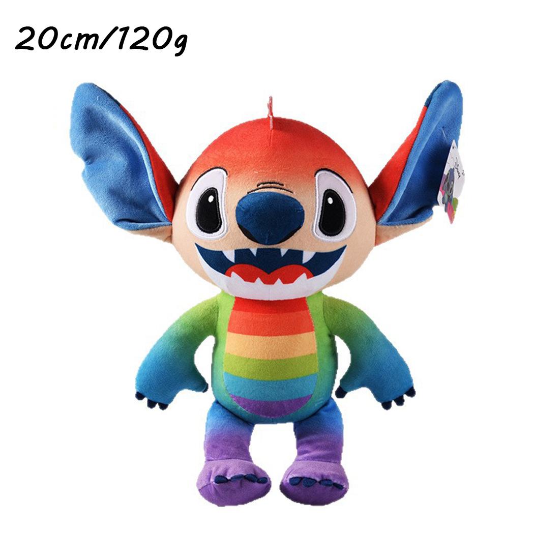 

20 см Новые плюшевые игрушки Дисней Стич Постепенное изменение радужных цветов Изысканная кукла Милый мультяшный Детский рождественский подарок на день рождения