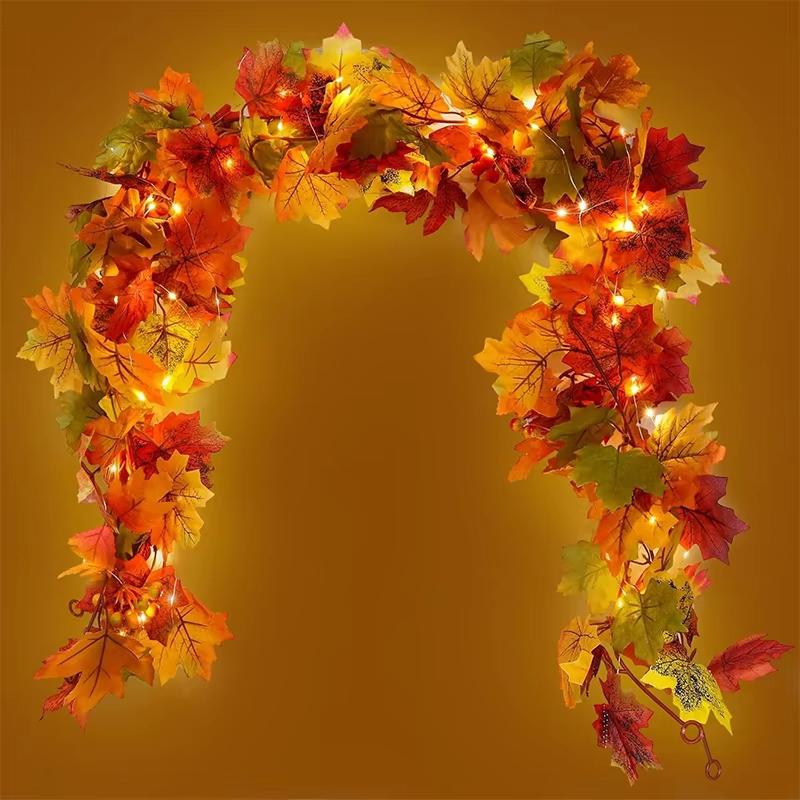 Xiaomi 200CM Autumn Artificial Maple Leaf Wreath Fake Leaf Plant Vine Home Decor Garden Halloween Wall Outdoor Doors Windows Decoration