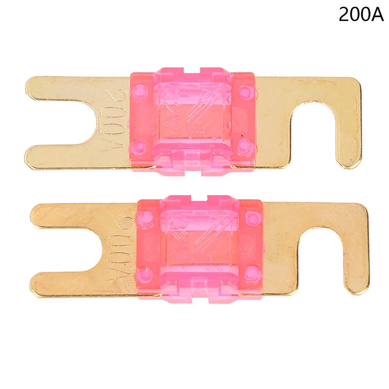 

2 шт. позолоченные автомобильные предохранители, мини-предохранитель для автомобильной аудиосистемы 20A 30A 40A 50A 60A 70A 80A 100A 120A 125A 150A 175A 200A 32V автоматический предохранитель 200A