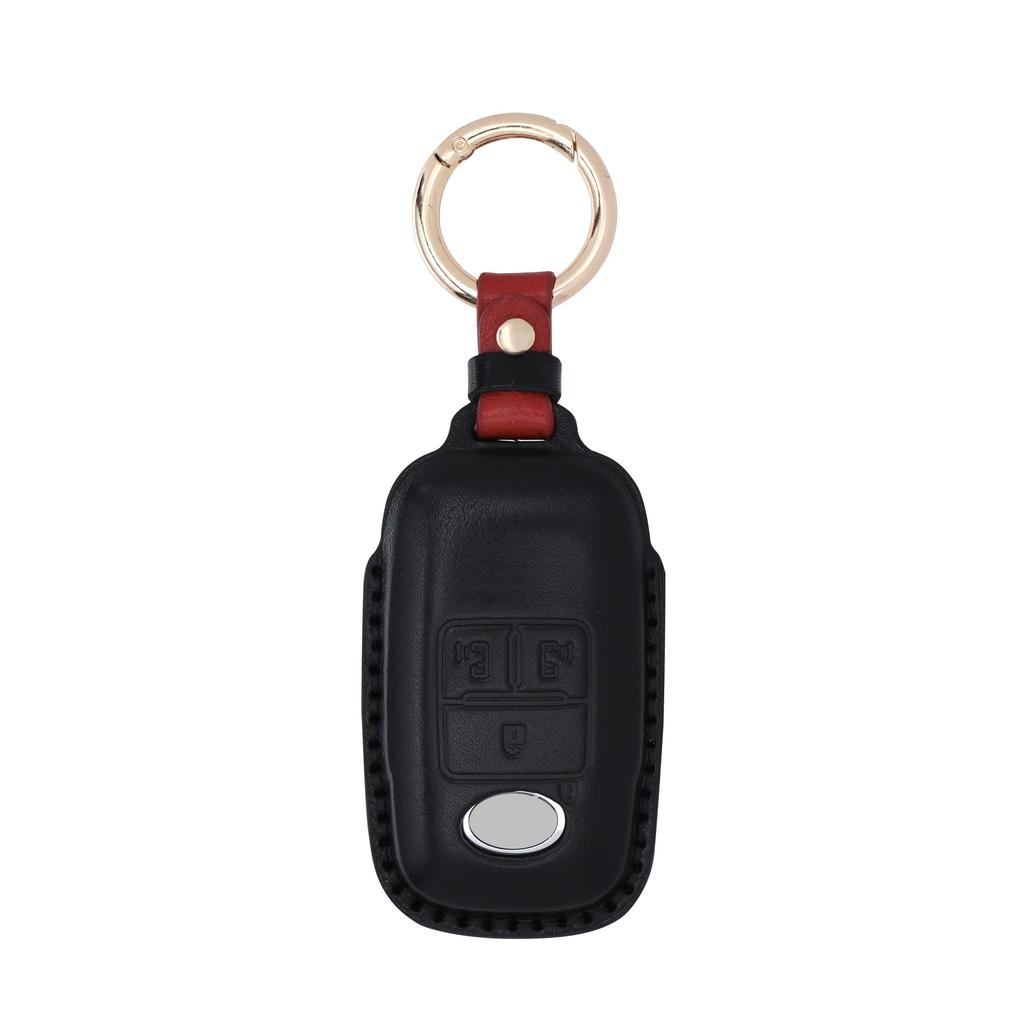 LiLiE Toyota Rumi Daihatsu Move Canvas Tanto Custom Tall Atley Genuine Leather Smart Key Case, 3D Premium Leather Black