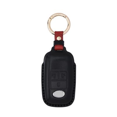 LiLiE Toyota Rumi Daihatsu Move Canvas Tanto Custom Tall Atley Genuine Leather Smart Key Case, 3D Premium Leather Black