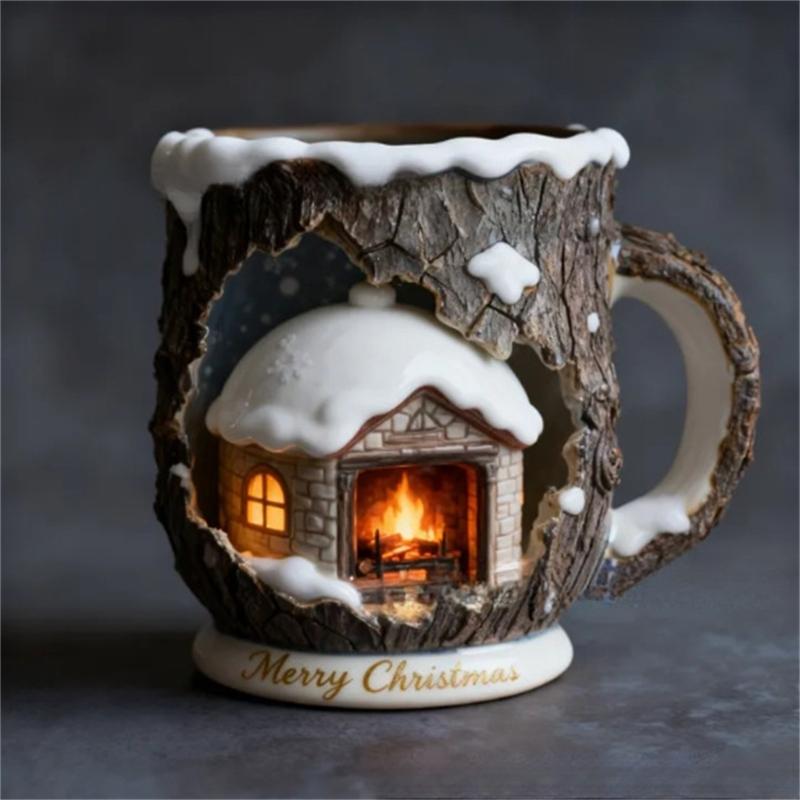 Festival Holiday Coffee Cup Dishwasher Safe Ergonomic Grip for Family Gatherings Office Use Hot Chocolate Beverages