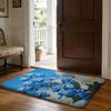 Bloom In Blue Morning Glory Bluebell Floor Mat Soft Flannel Absorbent Mat Non-Slip Rug Home Bedroom Bathroom