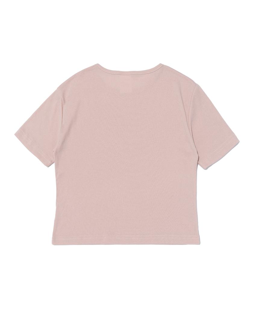 SEOUL APPAREL Side Seoul Logo Crop Short Sleeve T-Shirt (Pink)