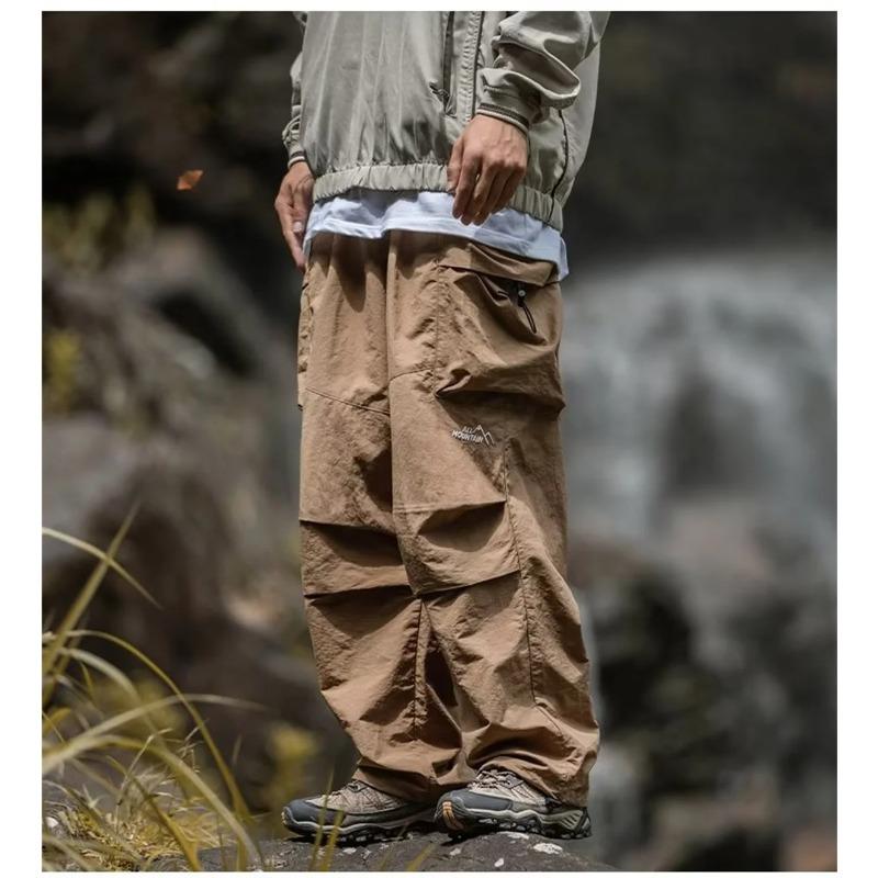 Men's Spring  Autumn Waterproof Hip Hop Mountaineering Pants Casual Harajuku Work Pants Black Cargo Outwear Pant