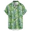 Herren Sommer Neue Lose Print Kurzarm Hemd Strickjacke Strand Hemd