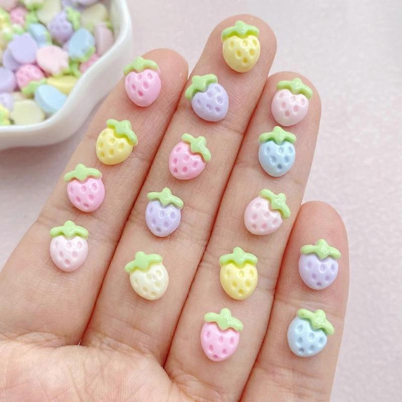30pcs Strawberry Charms For Diy Jewelry, Nail Art & Crafting Supplies Kit