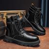 Botas Martin de Otoño para Hombre de Caña Alta - Modernas, de Cuero de Suela Gruesa, Zapatos Casuales de Trabajo
