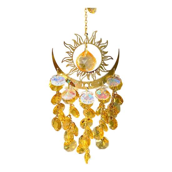 Boho Sun Moon Crystal Suncatcher  Hanging Garden Suncatchers 32cm 3