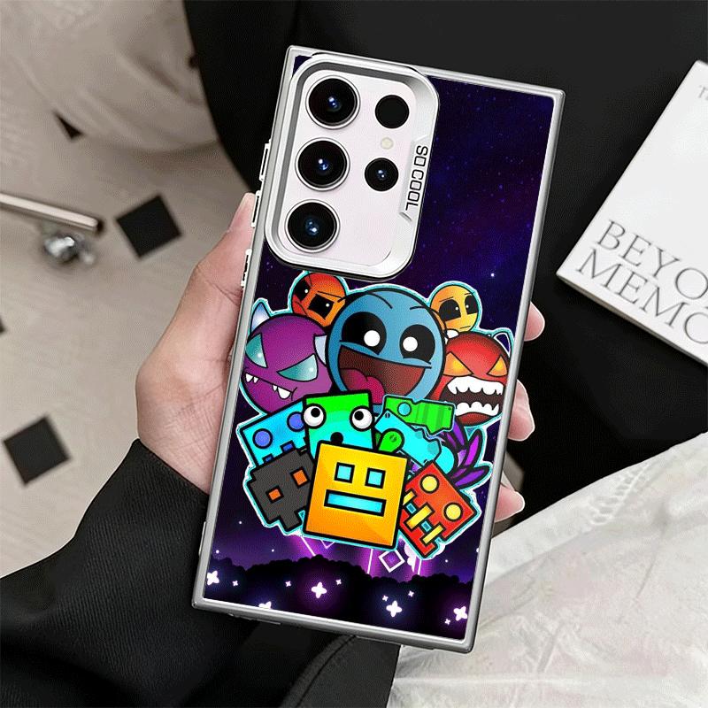 Geometry Dash Spiel Stoßfeste Handyhülle für Samsung Galaxy S26 Edge S25 Ultra S24 FE S23 Plus S21 Hülle Sturzfest Fundas