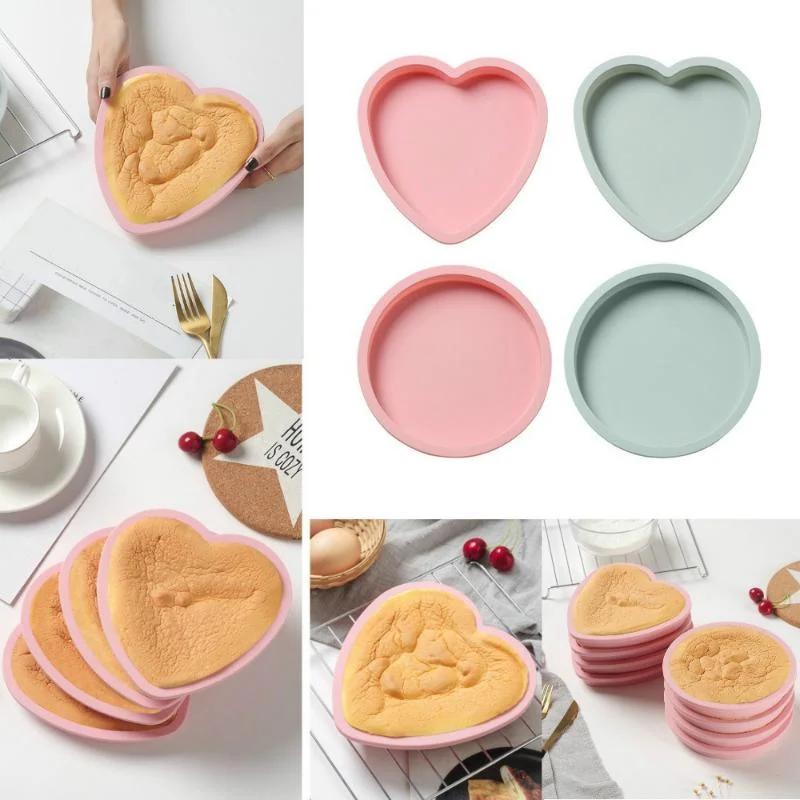 Backformen Kuchenform Silikon Kuchenform 6 Zoll Form Muffin Backwerkzeuge Haushalt Küche Rund Liebe Fondant Kuchenformen