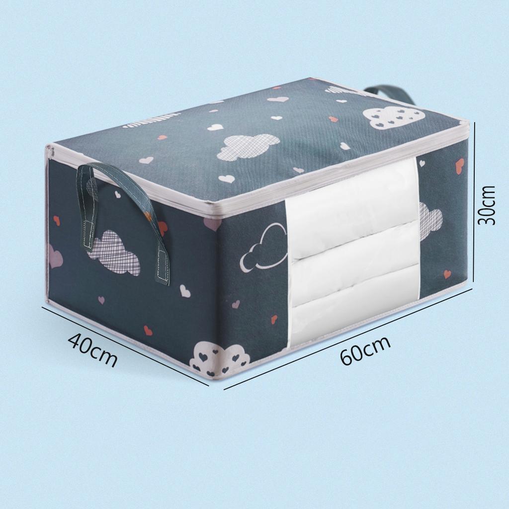 Foldable Storage Bag Clothes Organizer Waterproof Oxford Clear Window Clothing Wardrobe Organizer Home Non Woven Storage Box