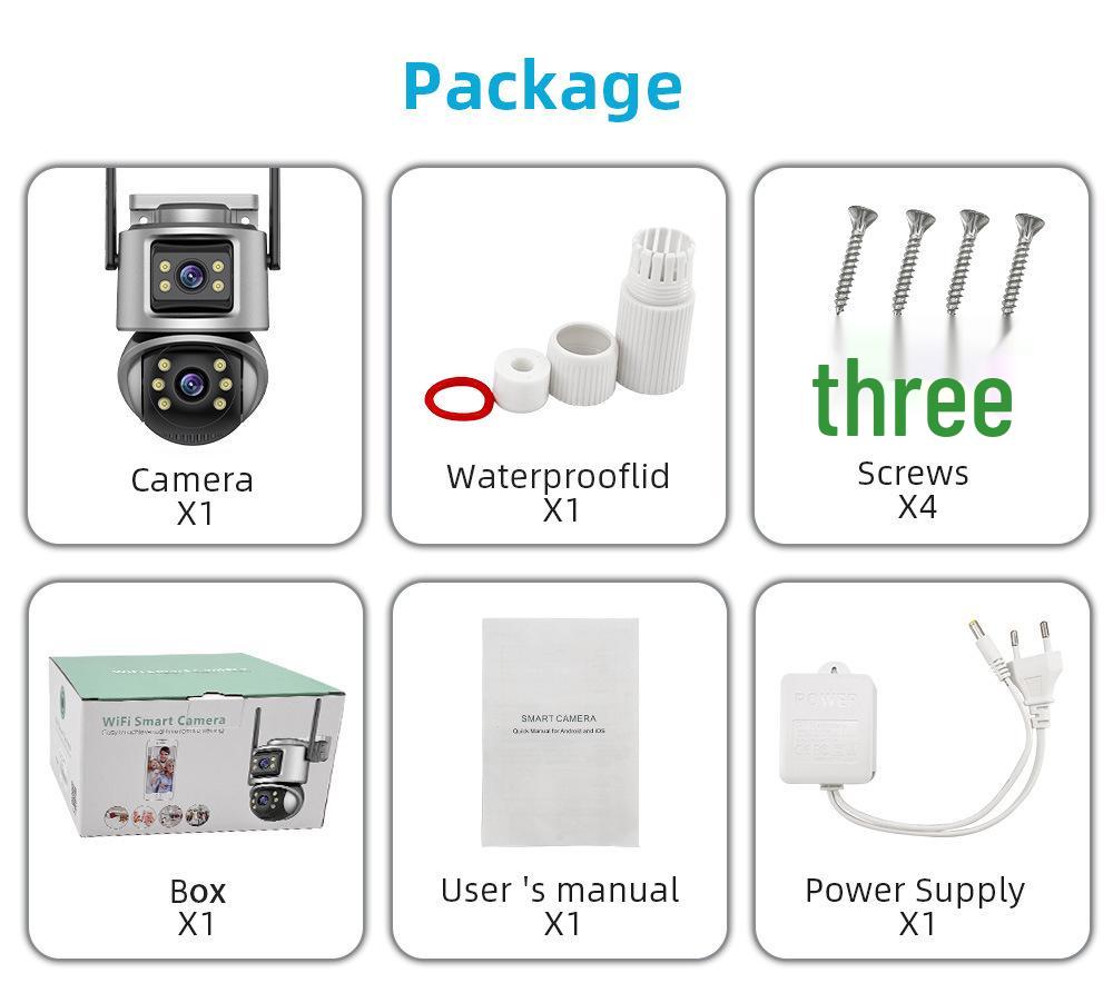 Dual Lens ICsee Wireless PTZ Surveillance Camera