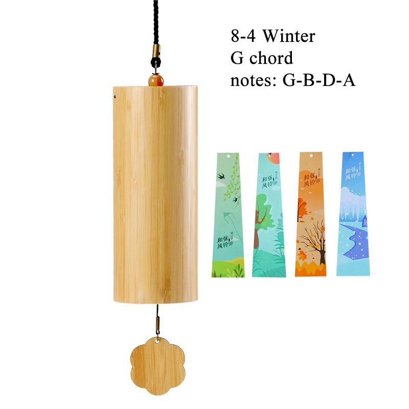 Hluru Windchime Bamboo 8 Rods Notes, Wind Chimes 8 Rods, Wind Bell Craft Outdoor, Garden Patio Zen Meditation, C G Am Dm Chord