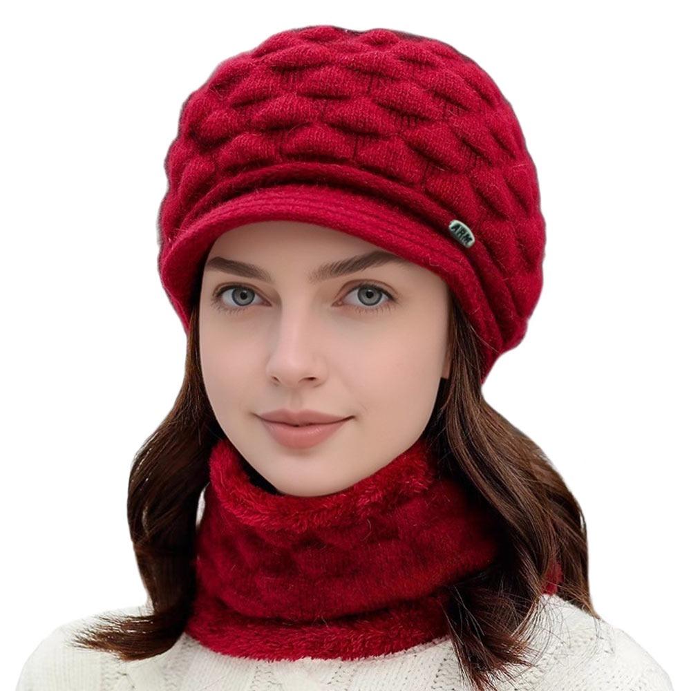 Wool Knitted Wool Hat Ear Protection Duck Tongue Cap Casual Winter Hat for Women