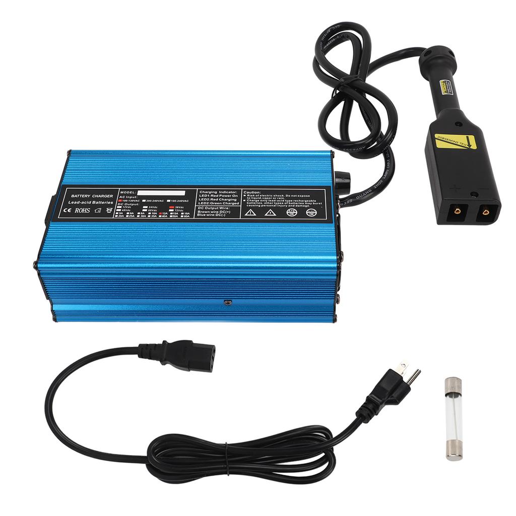 DC 36V 12A Golf Cart Battery Charger Smart Charging D Style  AC  Battery Protection Replacement for E‑Z‑GO