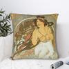 Alphonse Mucha Moonlight Square Pillow Covers Polyester Sofa Cushion Case Funny Decorative Pillowcase