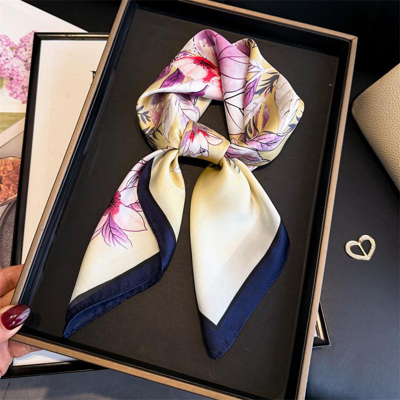 

Scarf Headband Hijab Silk Luxury Shawl Wraps Bandana Neckerchief Hair Bands Foulards Femme Women s Accesories Designer Brands 70x70cm