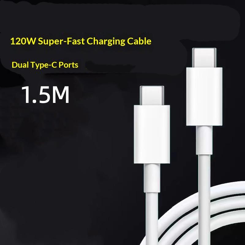 120W Dual Type C Super Fast Charging Data Cable For Phone Quick Cord Transfer Wire 1M/1.5M/2M