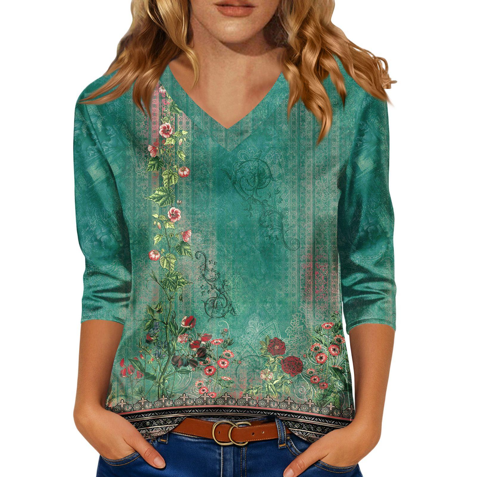 

Блузка для женщин нарядная с рукавом 3/4, рубашки для делового кэжуал, топы L