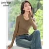 Women's Versatile Round Neck Wool Blend Knit Top