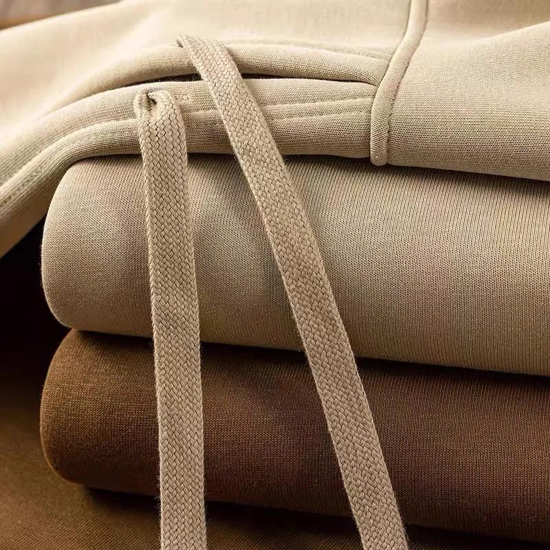 Spring Solid Color Thick Hooded Sweater Solid Color Retro Casual Hoodie for Men and Women
