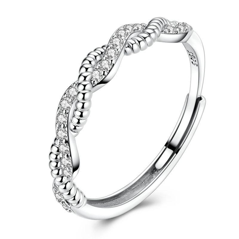 925 Silver Open Ring Star & Moon Foot Claw Heart Adjustable Ring For Women Wedding Birthday Party Jewelry Gift