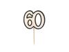 Birthday Candle '60', Sixtieth, Black and White, 5.5 Cm