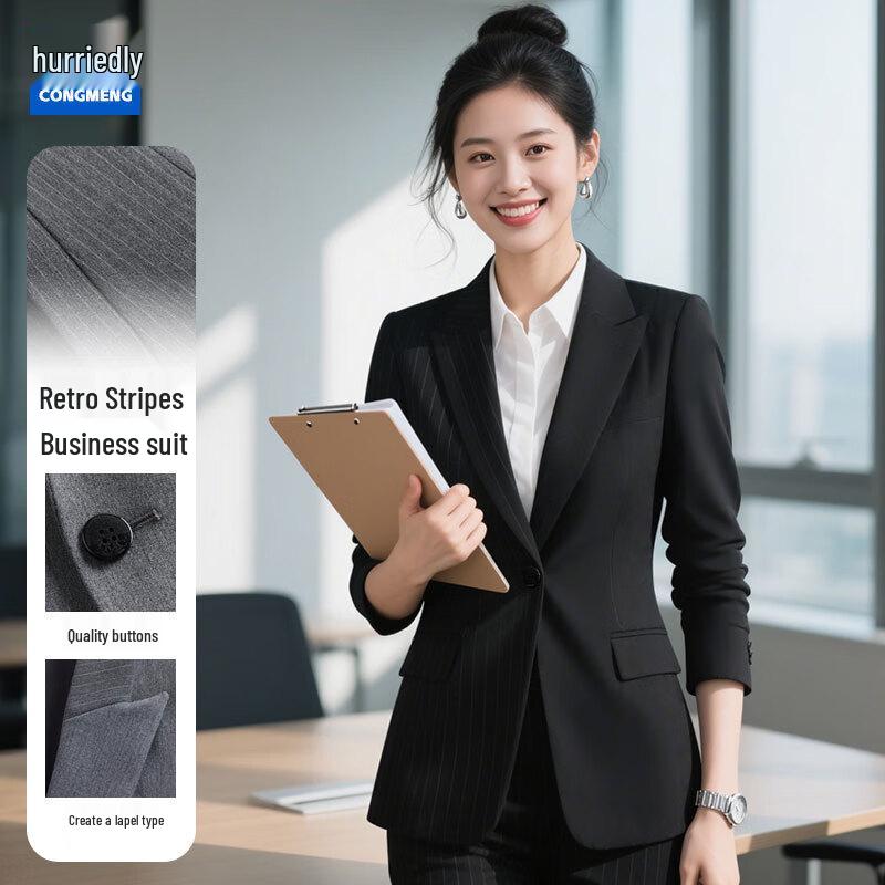 Женский профессиональный черный пиджак 4XL