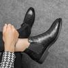 Klassische Retro Herren Slipper Chelsea Boots Steppnähte Vielseitige Rundzehen Freizeitleder Stiefeletten Marken Herren Business Büro Stiefel