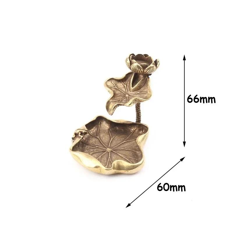 Antique Brass Incense Burner Lotus Leaf Reflux Ornaments Solid Pure Copper Frog Home Decor Fragrance Products Accessories