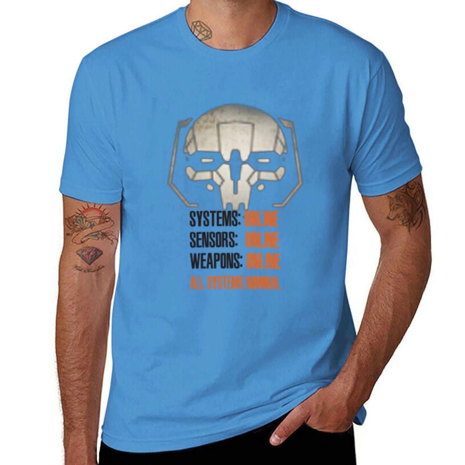 MechWarrior ВСЕ СИСТЕМЫ В НОРМЕ Активные футболки заготовки футболок футболки с принтами корейская мода мужские футболки с принтами S