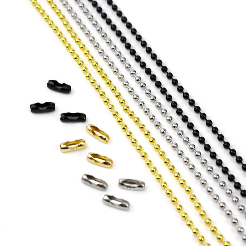 3-5Meter 2.4mm Ball Chain with 20Pcs Clasp Stainless Steel Bulk Ball Bead Chains For DIY Necklaces Jewelry Making Accessories
