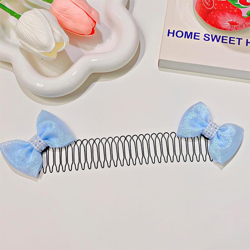 Children Sweet Bowknot Hair Comb Clip New Trendy Elastic Hair Clips Hairpins Barrettes For Girls Baby Hair Accessories Headbands
