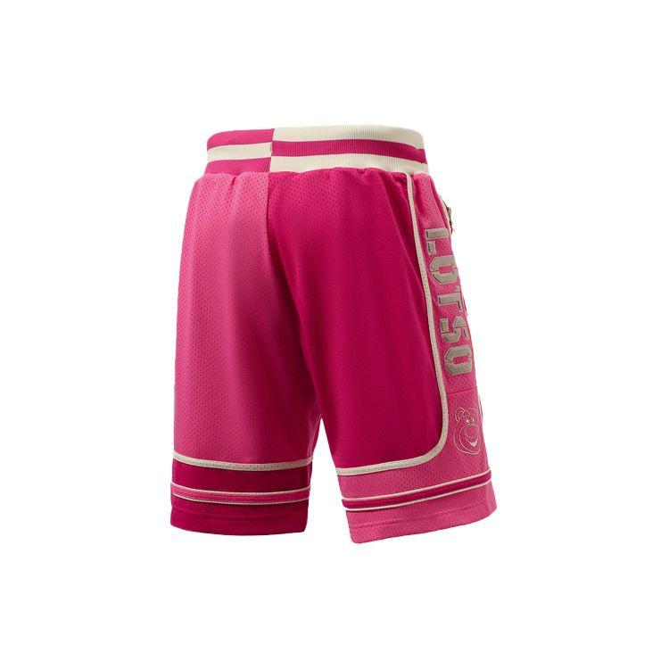 Li Ning X Disney Collaboration Toy Story Strawberry Bear Series Color Block Drawstring Sports Shorts Men Shorts Lang-Yao-Red AAPR345-1