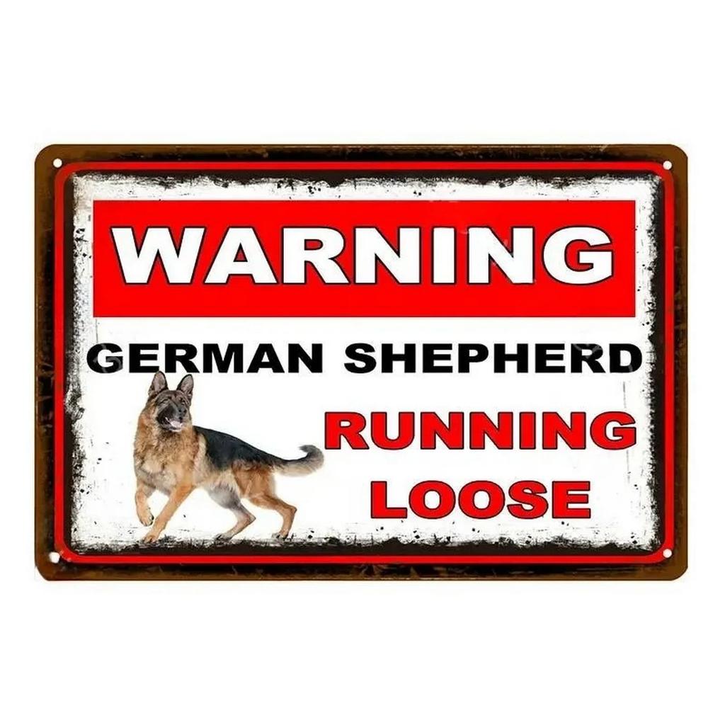 Decoração Aviso Placas de lata de metal vintage Cuidado com beijos de cachorro Cartaz engraçado Decoração para Café Garagem Bar Pub Clube Homem Caverna Decoração de parede