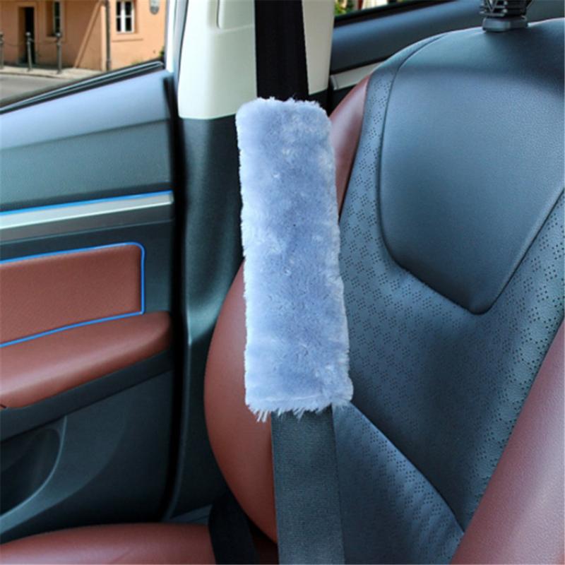 2pcs Universal Car Seat Belt Cover Adjustable Plush Car Safety Belt Cover Shoulder Pad for Kids Adults Car Interior Accessories
