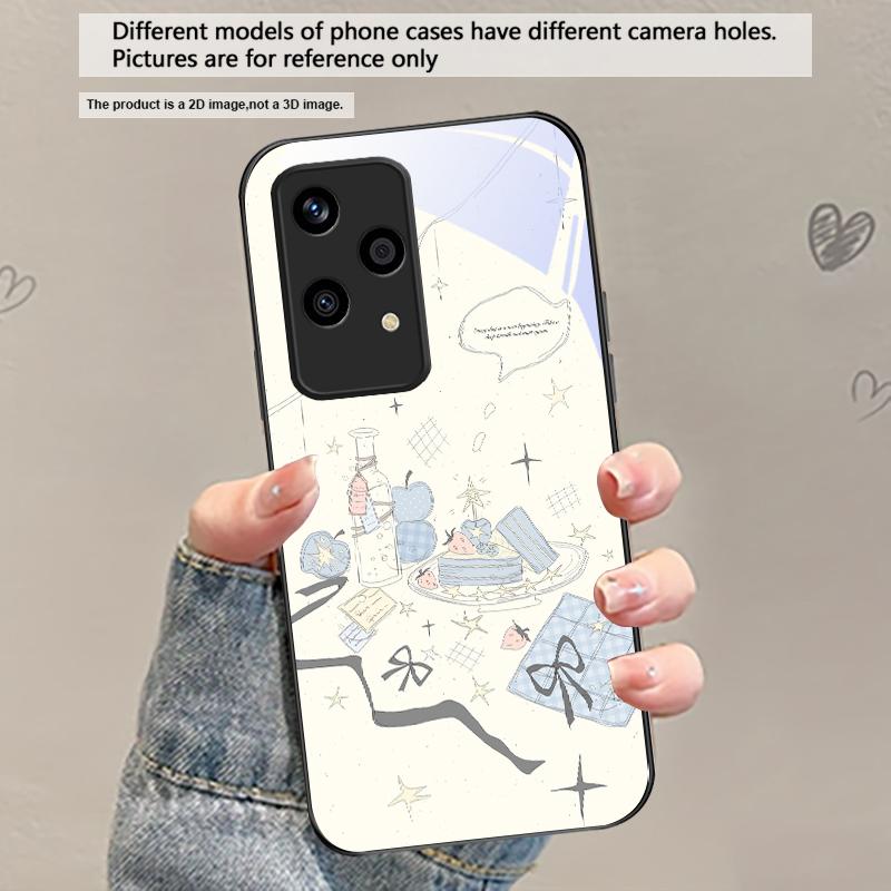 

Fresh and healing breeze For Honor X5 Plus X30 X9c Smart X5b X9a X30 Max X50i 30 Pro 50 Pro 70 90Smart 200 Lite Glass Phone Case Honor 50 Pro