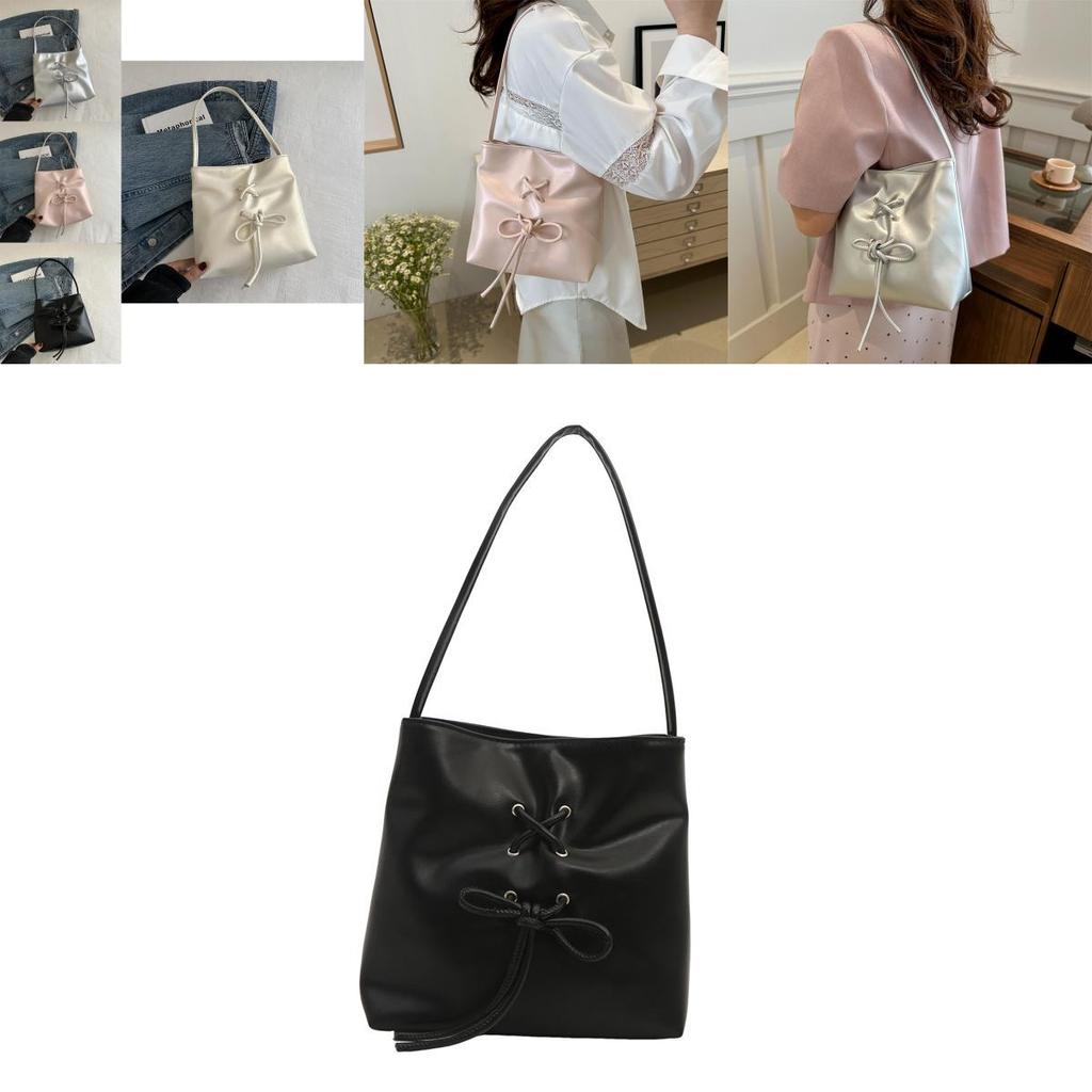 Stylish Korean Bucket Bag 2024 Summer Trendy Chic Sweet Bow Tie Design For Women